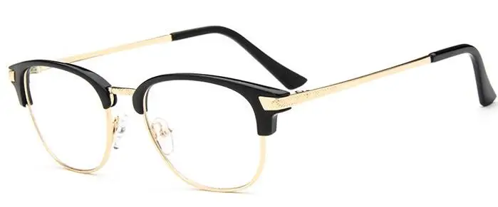 Модные металлические очки, мужские винтажные очки, очки для близорукости, оправа для очков, женские квадратные очки, оптические прозрачные очки Oculos - Цвет оправы: black gold