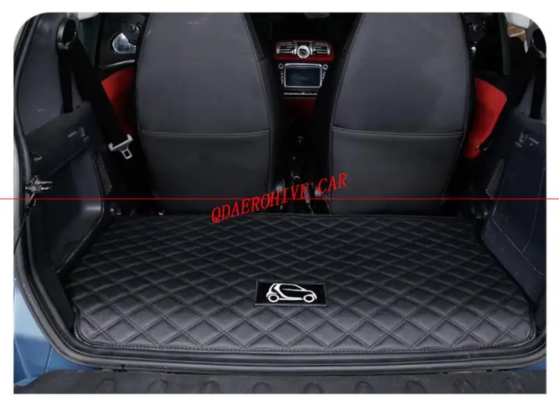 

QDAEROHIVE Leather car trunk mat for Mercedes-Benz Smart fortwo Smart forfour Cargo Liner Interior Accessories Carpet 2010-2018