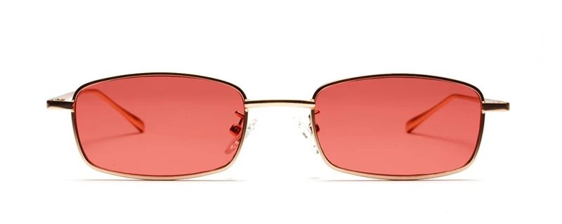 Peekaboo маленькие прямоугольные солнцезащитные очки мужские желтые красные линзы металлическая оправа Черные Квадратные Солнцезащитные очки для женщин uv400 - Цвет линз: clear red