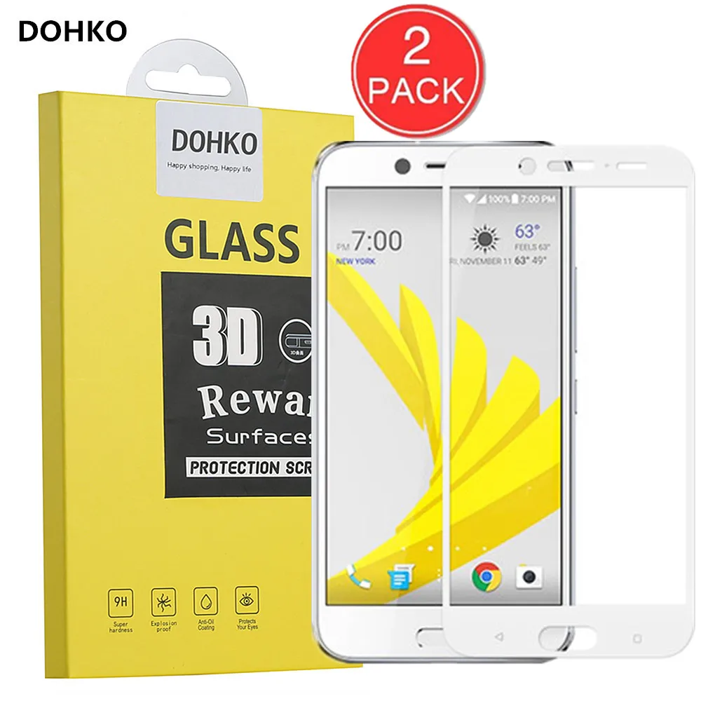 

2 PACK For HTC 10 EVO Full coverage Screen Protector 2.5D Film Protective For HTC 10EVO Tempered glass 9H Toughened Protective