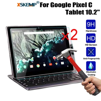 

XSKEMP 2Pcs/Lot 100% Top Quality 9H LCD Tempered Glass For Google Pixel C tablet Screen Protector Hard Cover Tempered Glass Film