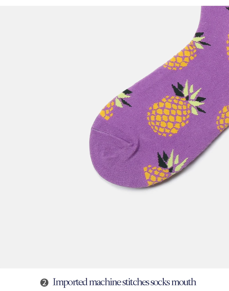 VVQImen носки уличная одежда, фруктовые женские носки, хлопковые носки в стиле Харадзюку, забавные носки в стиле хип-хоп с изображением ананас черешня лимона