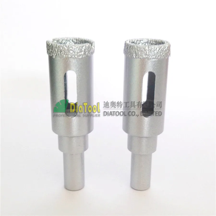 Diatool 2pk Dia16mm Круглый хвостовик Вакуумной Пайки Алмазные биты сухой или влажной