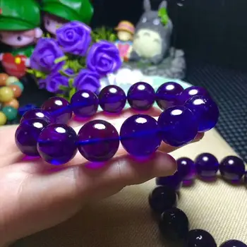 

FREE SHIPPING Natural Amethyst Quartz Purple Crystal Bracelet 16-14mm AAA(CX#