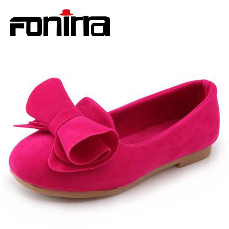 

Fashion 2016 Flat Shoes Sneakers For Kids Baby Girls Children Breathable Bowknot Casual Big Bow Velvet Loafers Size 2016-11