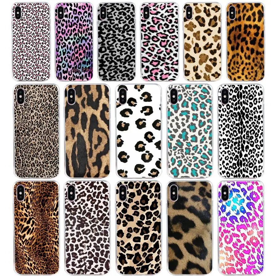 

260H Fashion Tiger Leopard Print Panther Soft Silicone Tpu Cover phone Case for iphone 5 5s se X XR XS Max case