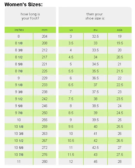women size