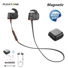 Plextone Magnetic Bluetooth Earphone Waterproof Stereo Sport Earbuds With Mic Handsfree Neckband Wireless Headphone For Phone Plextone Magnetic Bluetooth Earphone Waterproof Stereo Sport Earbuds With Mic Handsfree Neckband Wireless Headphone For Phone