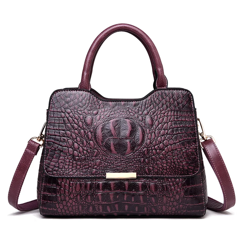  2019 New Crocodile Pattern Luxury Handbags Women Genuine Leather Bags Designer Tote Bags for Women  - 32996508588