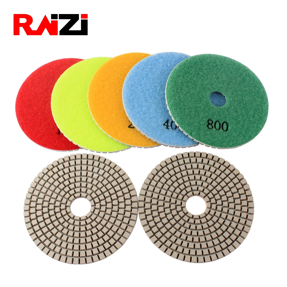 Disco de Polimento Pads para Mármore Almofadas de Polimento Raizi Diamante Granito Grit Pedra Projetada 50-3000 Molhado 7 Pçs – Set
