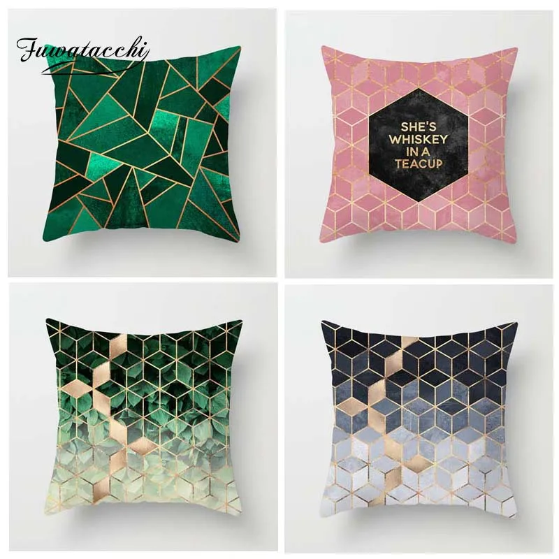

Fuwatacchi Nordic Style Printed Cushion Cover Geometric Diamond Pillow Cover Valentine's Decorative Pillowcase for Home Sofa