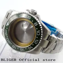 Сапфиром 43 мм Нержавеющая сталь зеленый керамический Безель корпус часов с Нержавеющая сталь браслет подходит для ETA2836 движение C55