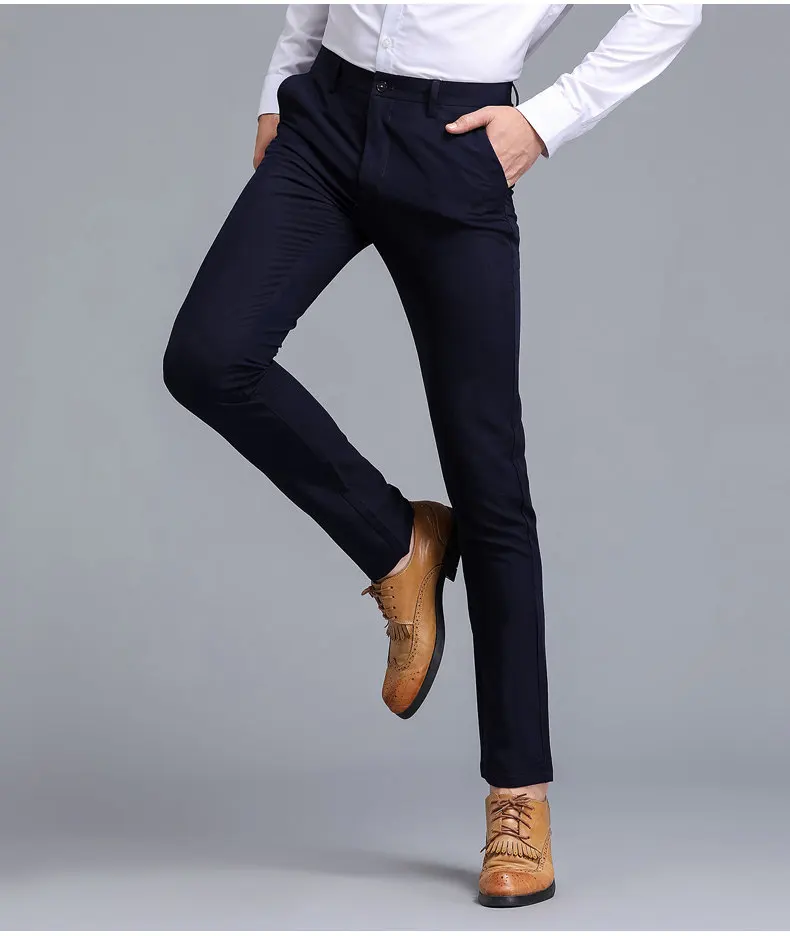 3colors casual pants man straight classic business mens pants 2017 autumn new trousers for men full length Mid waist 29-36 9808-15