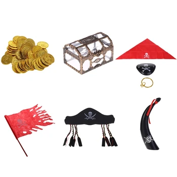 

1Pc Hot Sale New Pirate Captain Costume Pirate Flag Halloween Party Cosplay Props Pretend Play Toys Gift For Boys-m15