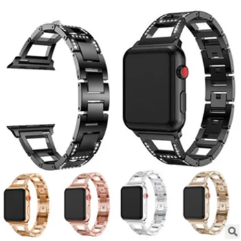 

Multi-color for Apple Watch Stainless Steel Strap Trapezoidal Rhinestone Stainless Steel Metal Strap for Iwatch38/42 Mm