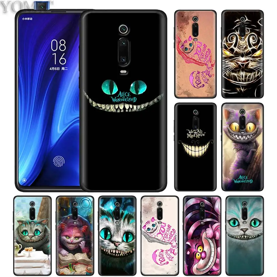 

Cheshire Cat alice in wonderland Black Case for Xiaomi Redmi K20 Pro Note 7 5 6 Pro Redmi 6 7 6A 7A 4X 5 Plus Y3 GO Silicone Sof