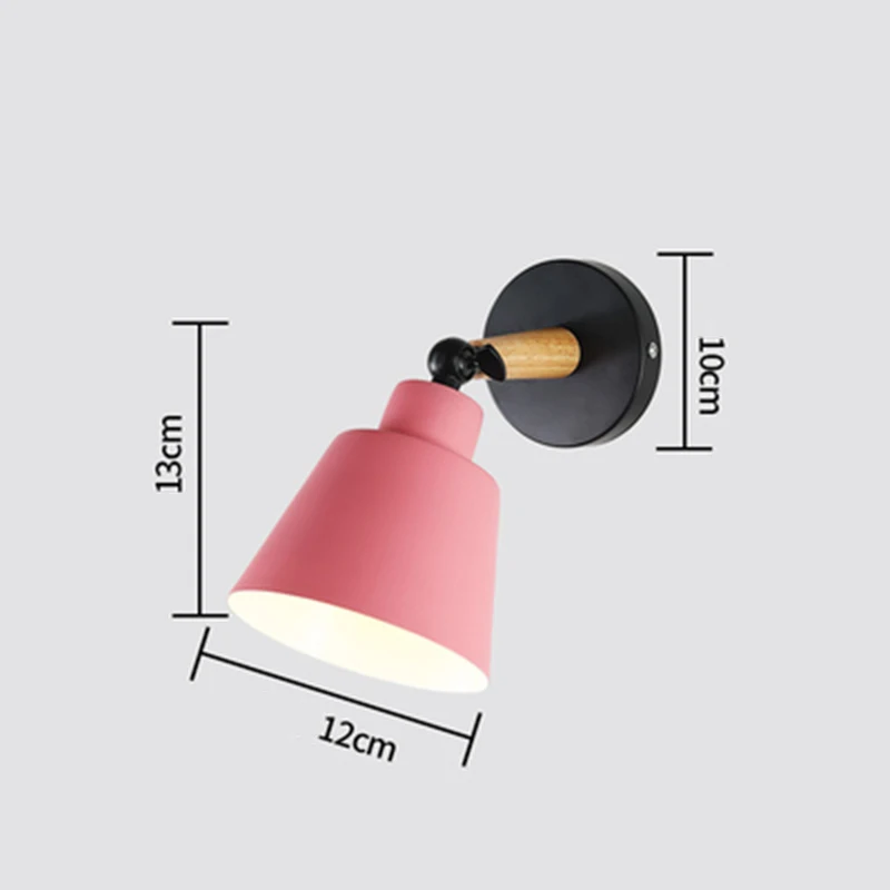 Скандинавский 7 цветов Macaron светодиодный деревянный настенный светильник для гостиной коридор для коридора прикроватный спальня офисный Декор для кафе-бара настенный светильник - Цвет абажура: Розовый