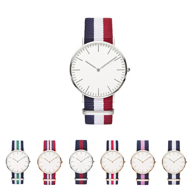 Fashion Unisex Geneva Super Thin Platimum Nylon Fabric Watch Sports Casual Simpl Fashion Unisex Geneva Super Thin Platimum Nylon Fabric Watch Sports Casual Simpl