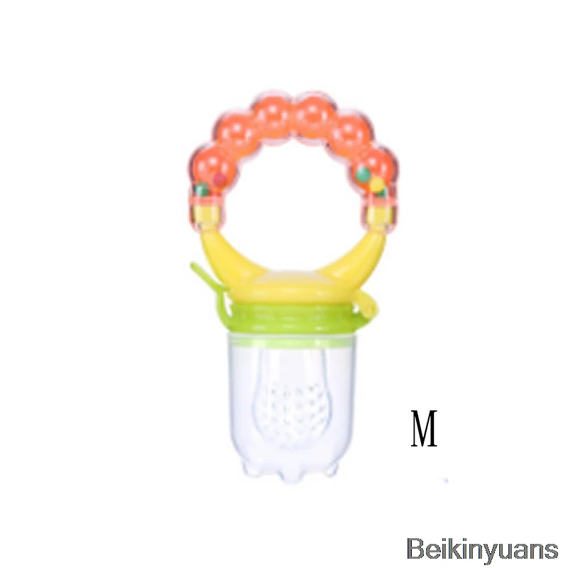 1 свежая еда детская соска детская фруктовая кормушка игрушка-кормушка колокольчик соска "bean безопасный продукт для детей соска бутылочка - Цвет: Orange M