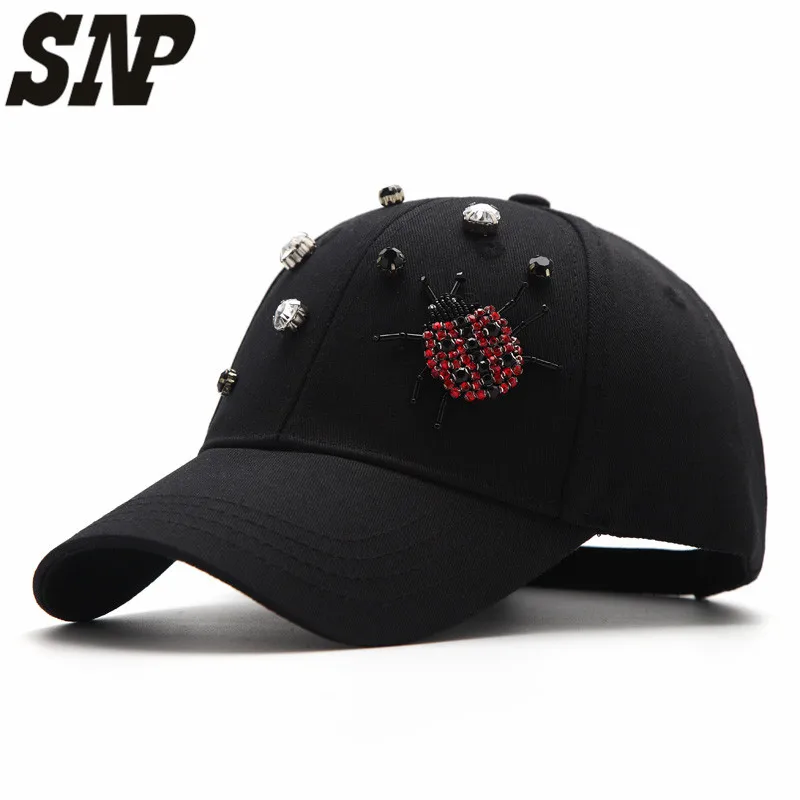 

SNP Cotton Baseball Caps Women Travel Sun Hat Casual Summer Snapback Hats Hand-Set Beads Baseball Casquette Homme Gorras