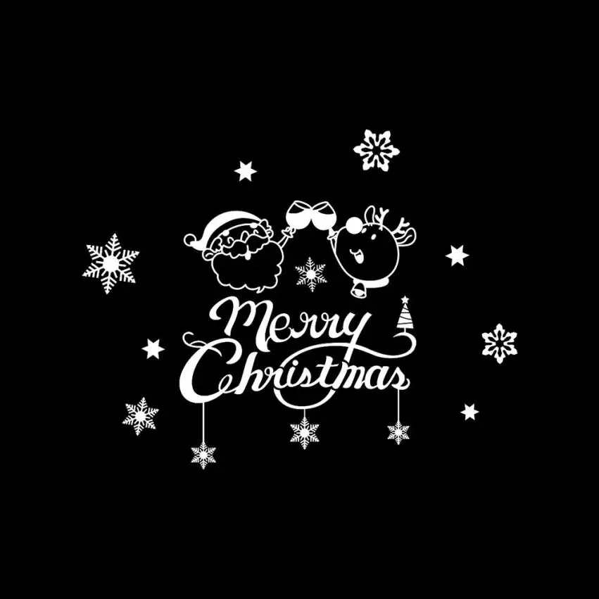 

Christmas Window Stickers Santa Claus Snowflake Christmas Xmas Vinyl Art Decoration Decals drop shipping aug31