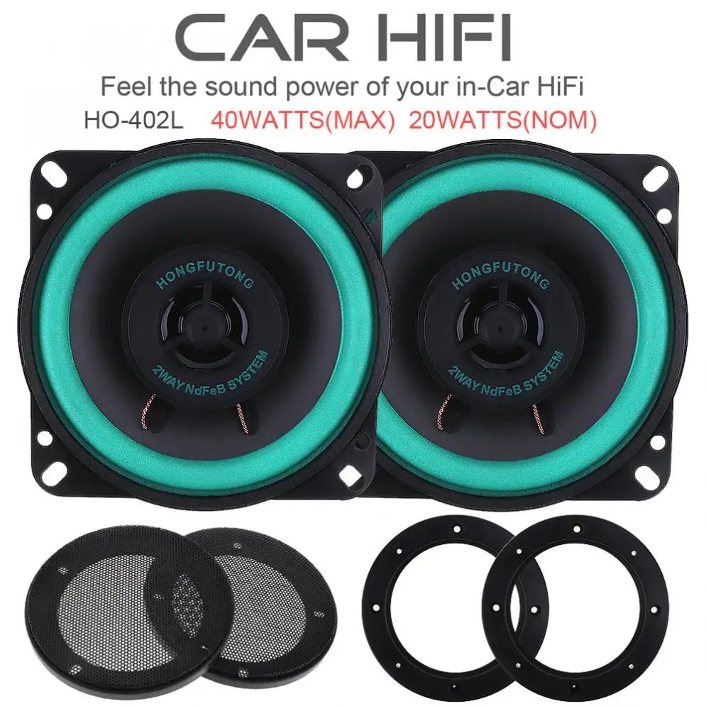 

2pcs Car Speaker 4 Inch 40W Car Coaxial HiFi Speakers Vehicle Door Auto Audio Music Stereo Full Range Frequency Loud Speaker