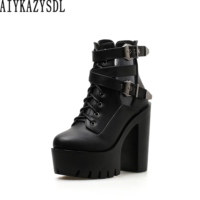 AIYKAZYSDL Women Cut Out Buckle Strap Ankle Boots Summer Bootie Cross