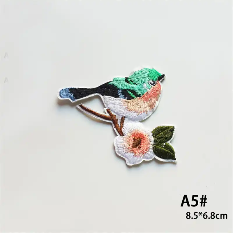 BUY 3 GET 1 FREE Bird with flower Appliques Patch Sew On Patch Applique Embroidery Designs Applique Patches Iron On Embroidery Patch P1017