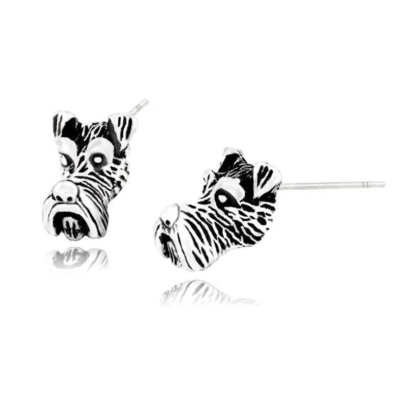 Винтаж Шнауцер& Рэт-терьер шпилька в виде собаки серьги в стиле «панк» собак серьги с надписью Love для Для женщин ювелирные изделия бижутерия в подарок на Рождество Femme Pendientes