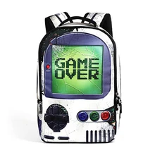 Mode nylon rucksack für teen mochila vintage druck spielkonsolen maschine playstation rucksack student dollar schultasche