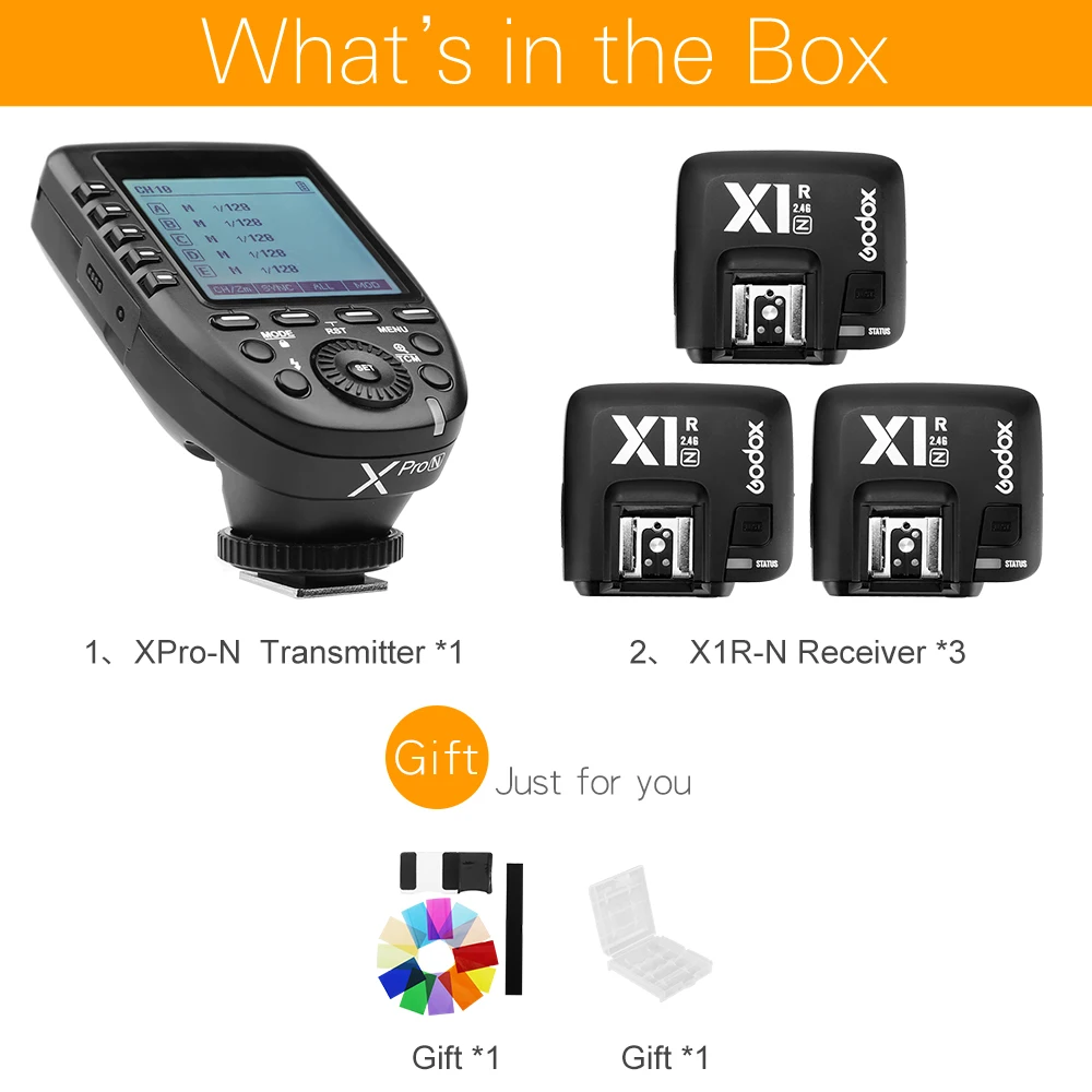 Godox Xpro-N i-ttl II 2,4G X система беспроводного управления дистанционным триггером с 3x X1R-N контрольным приемником для вспышки Nikon