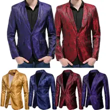 Модные мужские Повседневное Slim Fit одна кнопка костюм Блейзер с длинным рукавом куртки пальто Топы