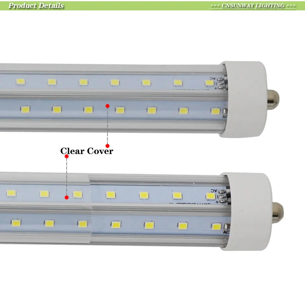CNSUNWAY 8ft T8 светильники светодиодные трубки V образный один вывод FA8 72 W светодиодные трубки двухрядные ясно заменить флуоресцентная лампа бар