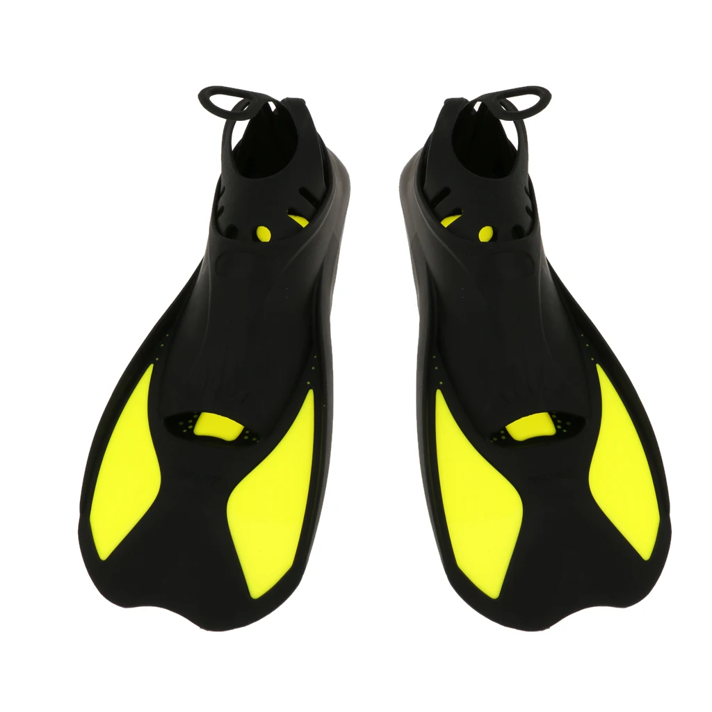 Unisex Adult Kids Full Foot Short Swimming Fins Scuba Diving Swim Training Flippers Snorkeling Water Sports Fin XXS/XS/S/M/L/XL