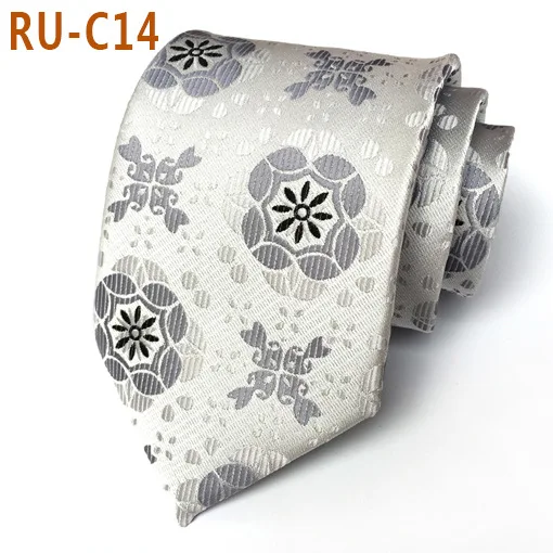 RU-C14 67 цветов, шелковый галстук для мужчин, жаккардовый, 8 см, Модный Цветочный галстук, деловой галстук для свадебной вечеринки, галстук, подарок для Него - Цвет: RU-C14
