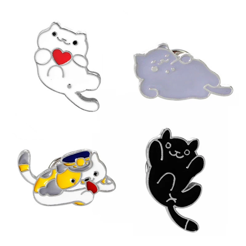 

2018 Cartoon Cat Brooch Metal Brooch Fashion Cute Animal Badge Jacket Dress Collar Jewelry Brooches