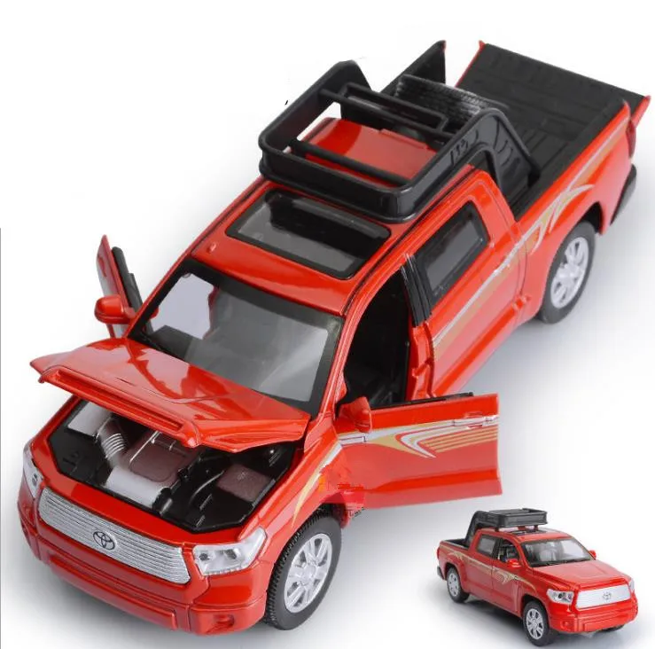 

TOYOTA pickup model toys 1:32 scale alloy pull back car model diecast metal toy vehicles sound&light 4 open doors free shipping