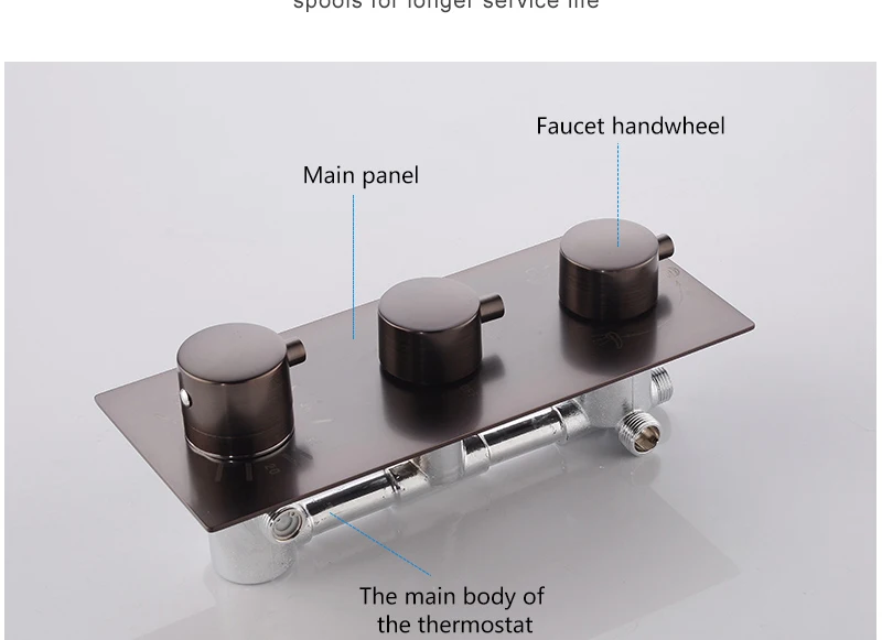 Premium Quality Brass Black Shower Set Bathroom 16 Rain Thermostatic Faucets ORB LED Shower Spout Diverter Mixer Handheld Set (17)