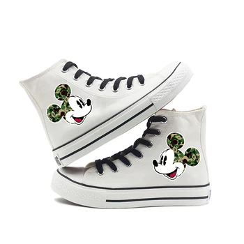 

Mickey Head portrait Printing Cartoon high top breathable canvas uppers sneakers student personalise fashion Sandshoes