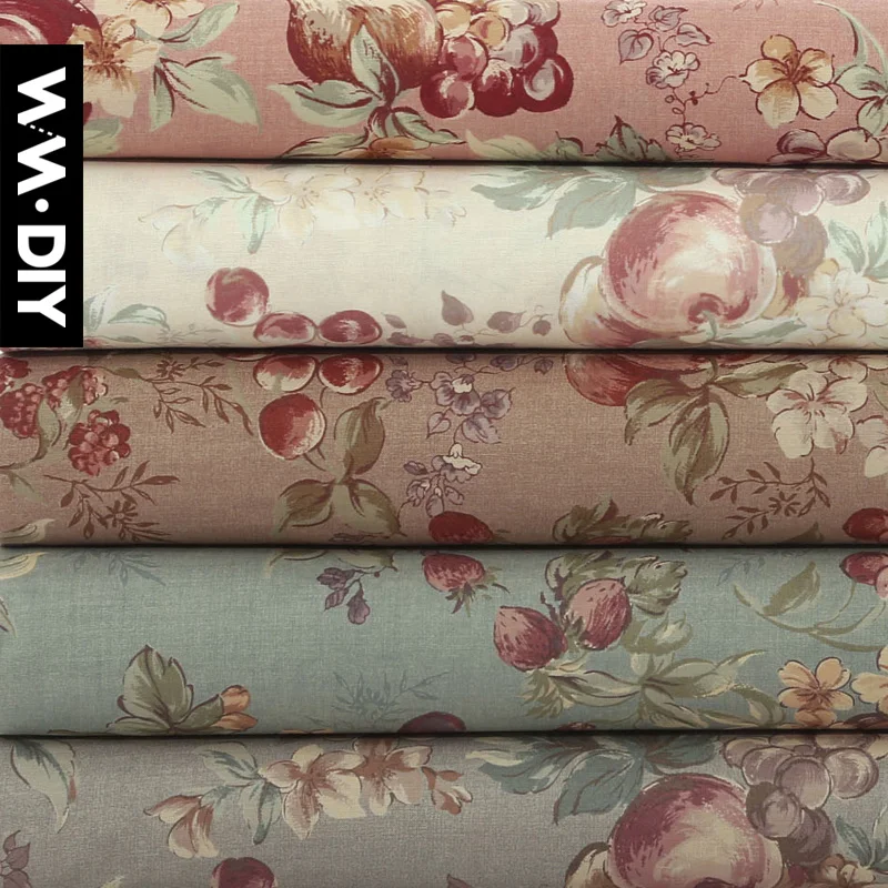 

Tian Jingzi watercolor autumn wind fruit flowers cotton fabrics imported from Japan quilt manual diy50 * 55 cm