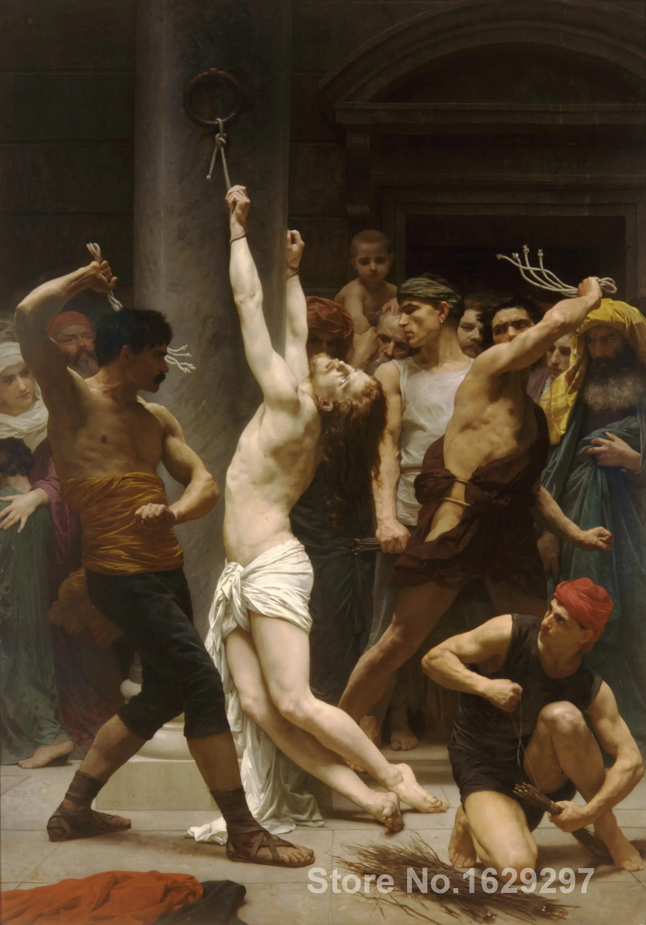 William Adolphe Bouguereau Painting Flagellation of Our Lord Jesus Christ Canvas art High quality Hand painted William Adolphe Bouguereau Painting Flagellation of Our Lord Jesus Christ Canvas art High quality Hand painted
