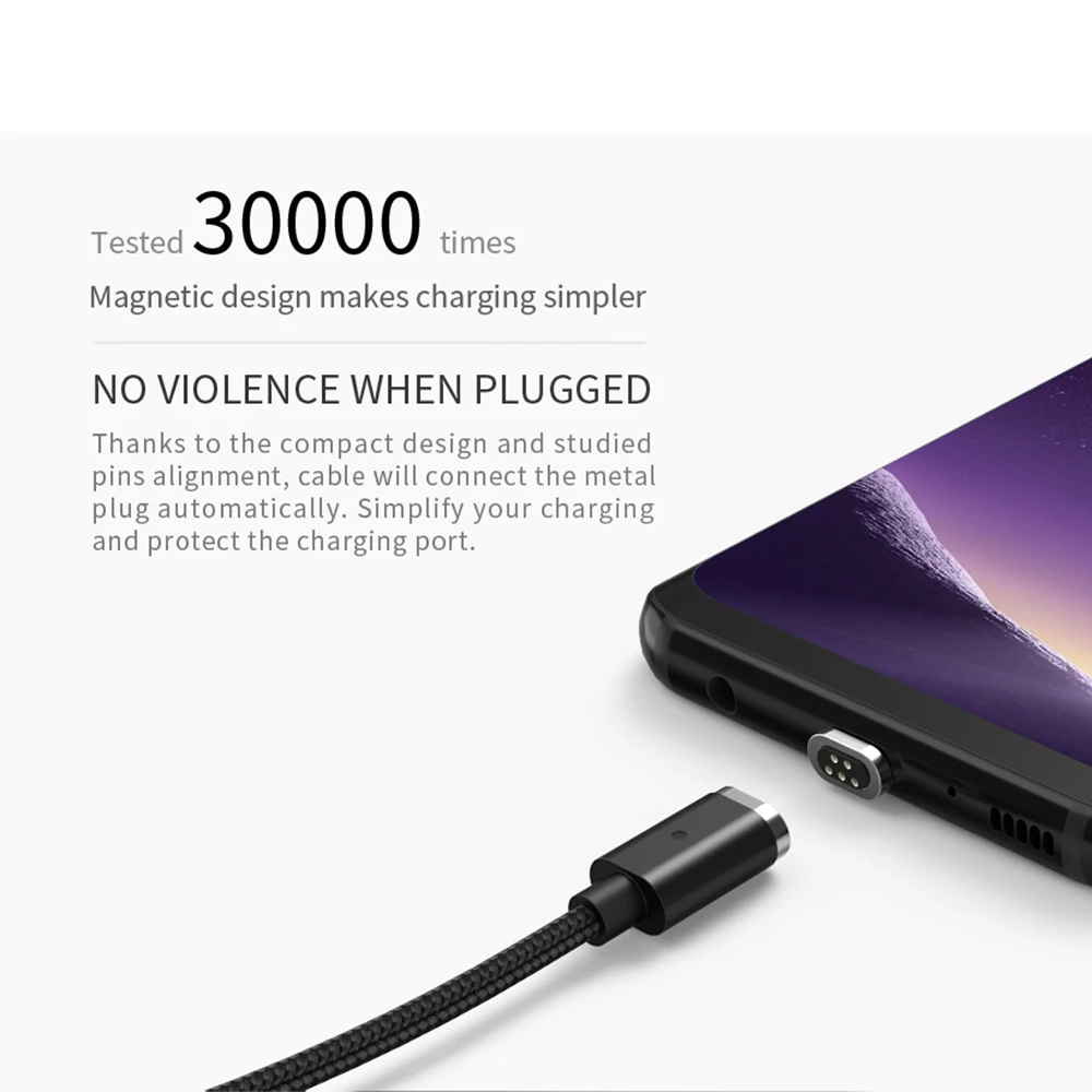 WSKEN magnética Cable de carga Micro USB de tipo c USB-C rápido de carga de datos para Samsung S9 S8 Huawei xiaomi para iPhone Cable tipo-C
