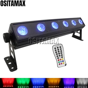 

OSITAMAX-A DJ Equipment 6x12w Wall Washer Light IR Remote Floodlight RGBWA UV 6IN1 Washer Flood Light