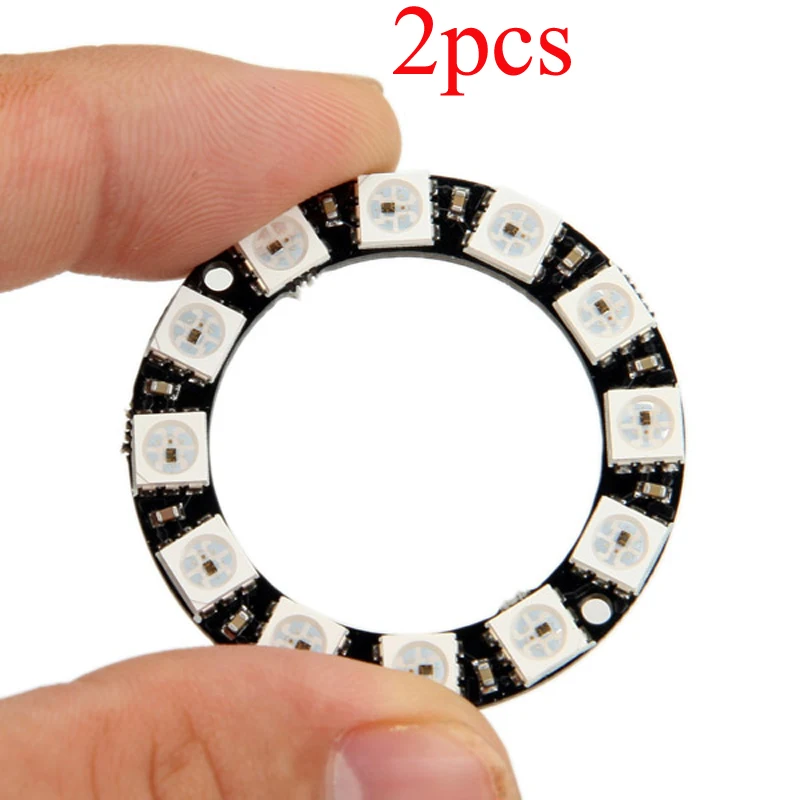 

2PCS 12bit WS2812 5050 RGB LED Light DC4-7V Round Shape Lamp for RC Drone Aircraft Spare Parts