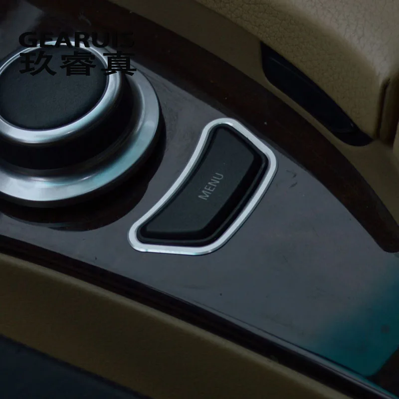 Стайлинга автомобилей интерьера мультимедиа панели управления Кнопка меню украшения отделка Наклейки Чехлы для BMW E60 5 серии авто аксессуары