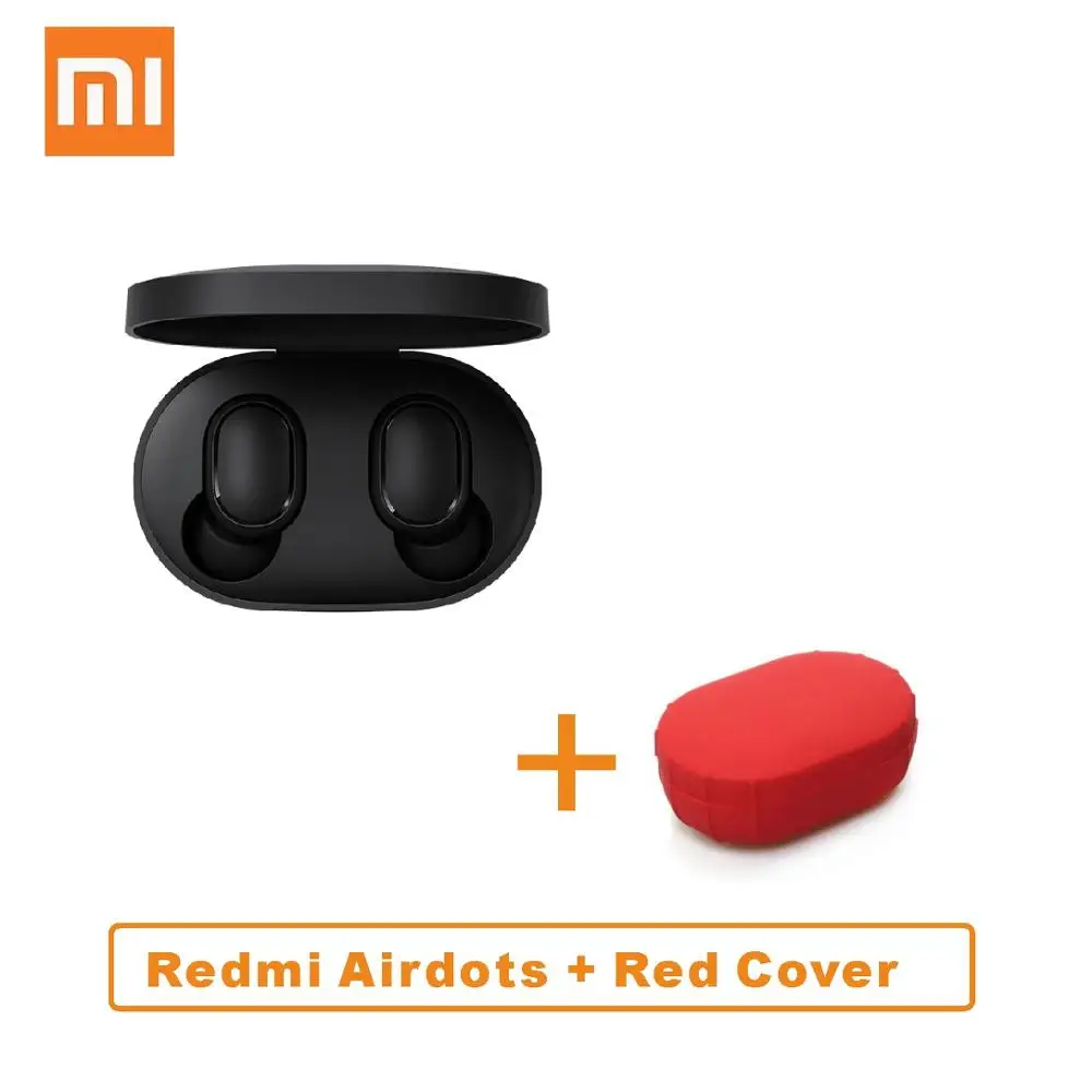 Xiaomi Redmi Airdots TWS Bluetooth наушники стерео бас BT 5,0 Eeadphones с микрофоном Handsfree наушники AI управление IPX4 - Цвет: CN Add Red Cover