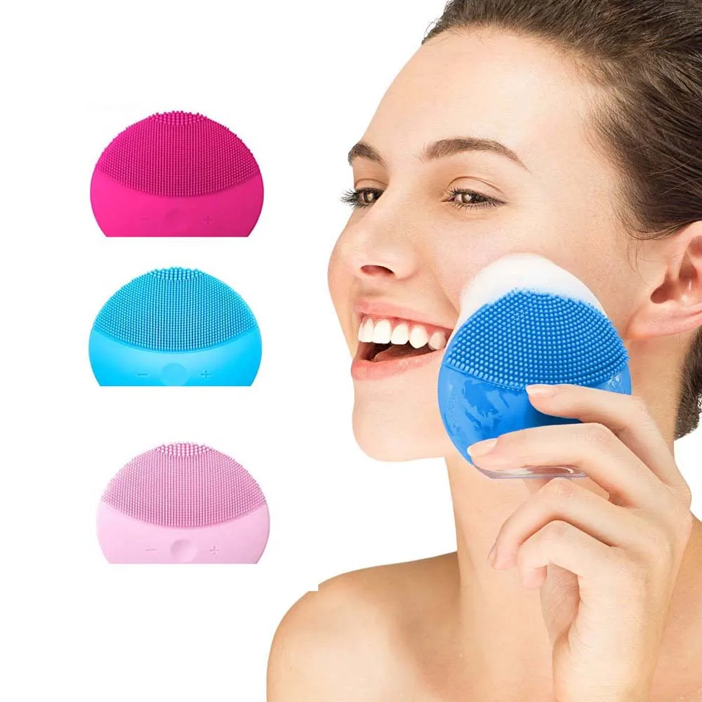 

Electric Facial Cleansing Brush Mini Silicone Vibration Massage USB Rechargeable Smart Ultrasonic Face Skin Care Spa Massager