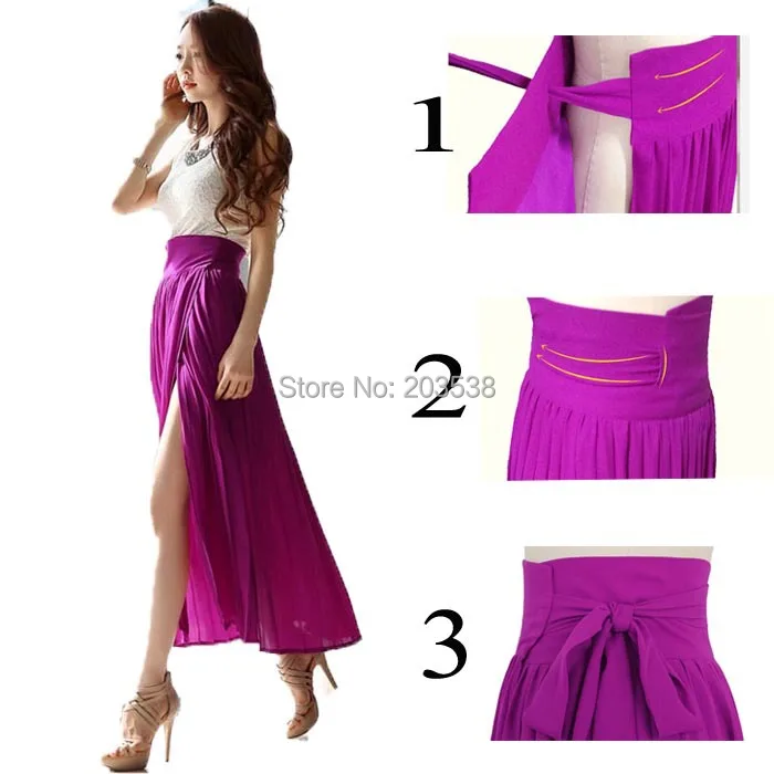 chiffon wrap maxi skirt
