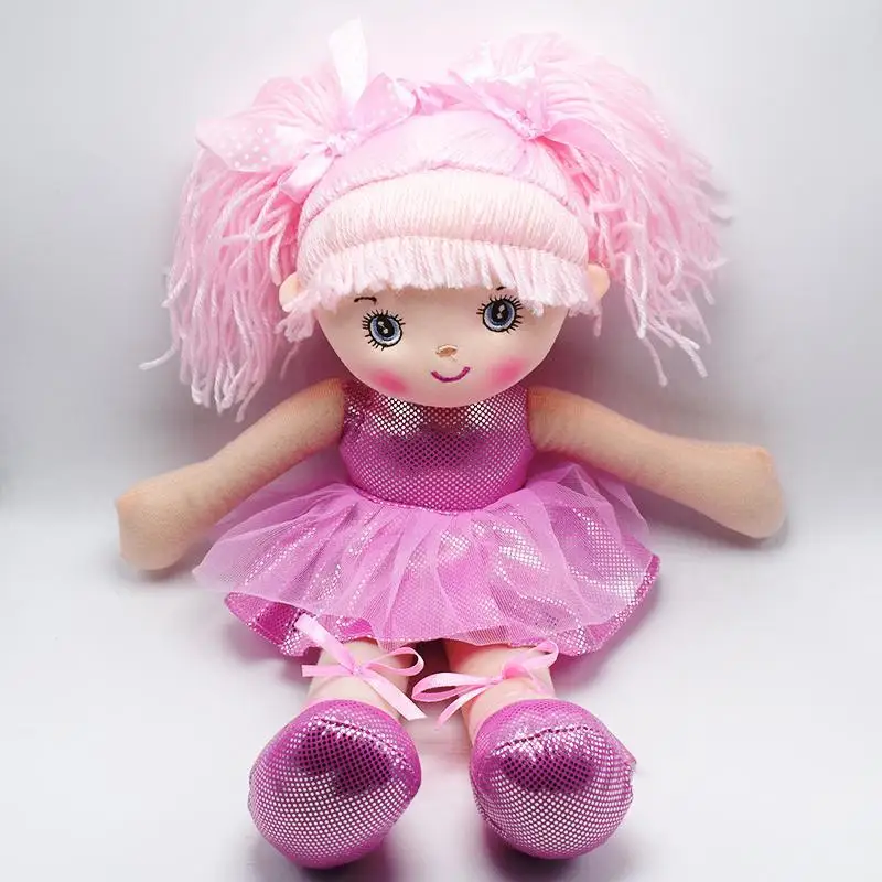 Мягкие Модные Мини-куклы для девочек, плюшевое и мягкое кружевное платье, игрушки для девочек, подарки на день рождения, первая мини-кукла для маленьких девочек, 45 см
