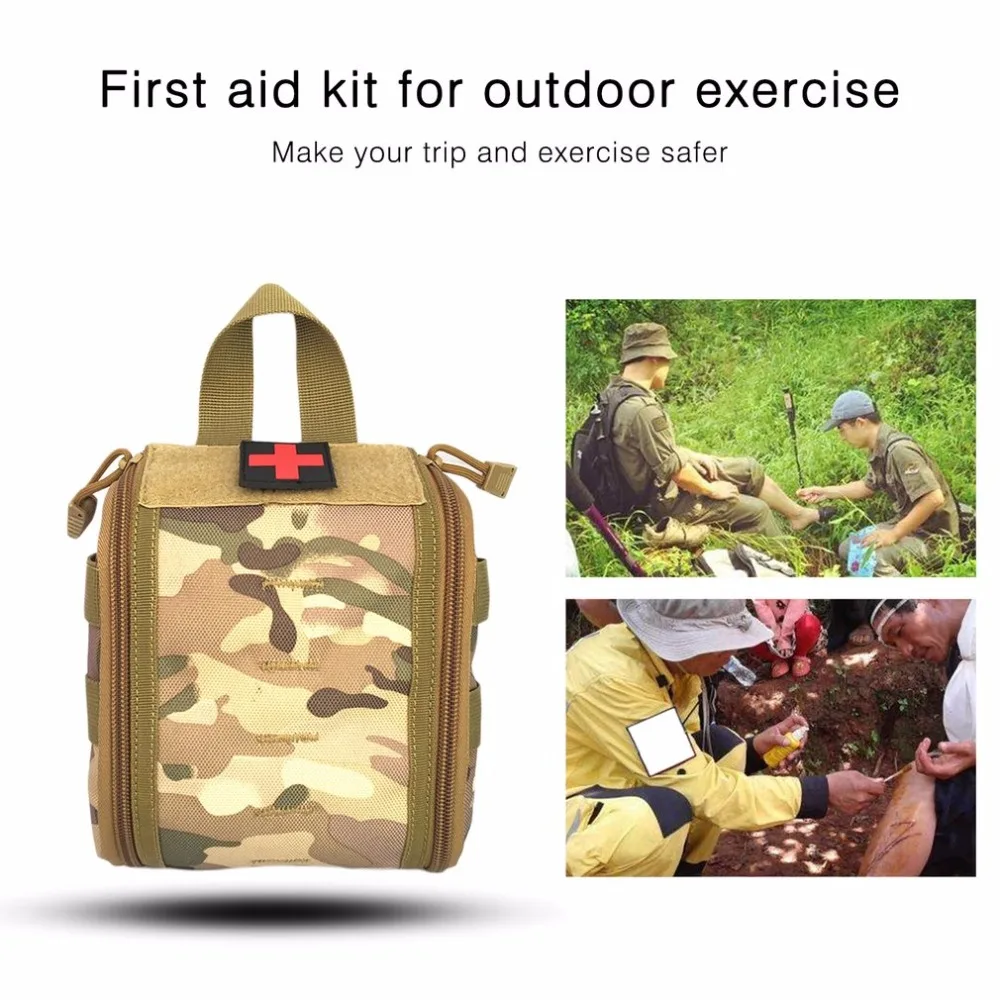 Bolsa médica deportiva al aire libre resistente Kit de primeros auxilios táctico multifuncional bolsa de supervivencia de emergencia bolsa vacía para acampar de viaje
